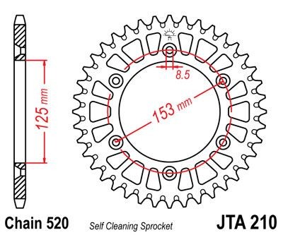 Corona JT 210 de aluminio con 49 dientes