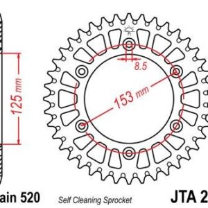 Corona JT 210 de aluminio con 51 dientes