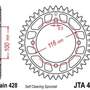 Corona JT 462 de aluminio con 51 dientes