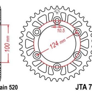 DUCATI - Corona JT 735 de aluminio con 37 dientes -