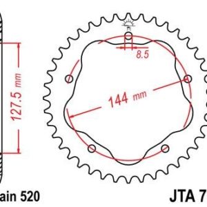 DUCATI - Corona JT 751 de aluminio con 40 dientes -