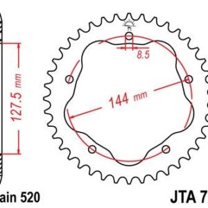 Corona JT 751 de aluminio con 40 dientes