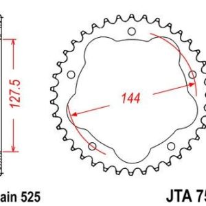 Corona JT 752 de aluminio con 36 dientes