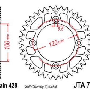 Corona JT 798 de aluminio con 47 dientes