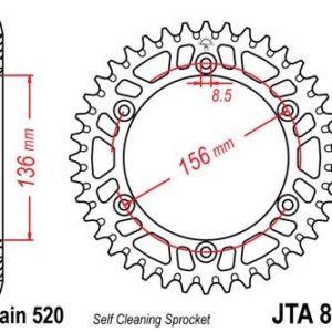 Corona JT 822 de aluminio con 53 dientes