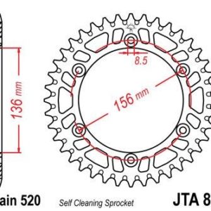 HUSQVARNA - Corona JT 822 de aluminio con 53 dientes -