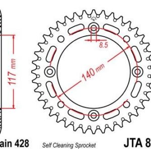 Corona JT 831 de aluminio con 46 dientes