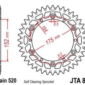 Corona JT 853 de aluminio con 46 dientes