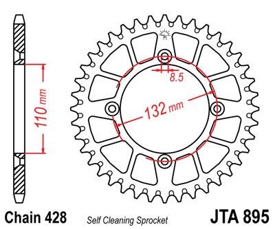 Corona JT 895 de aluminio con 48 dientes