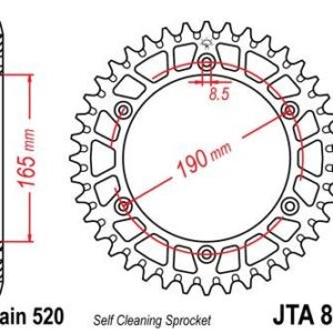 Corona JT 896 de aluminio con 50 dientes
