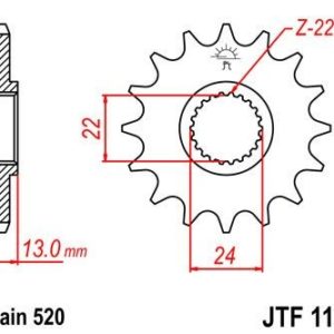 APRILIA - Piñon JT 1126 de acero con 16 dientes -