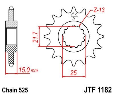 Piñon JT 1182 de acero con 14 dientes