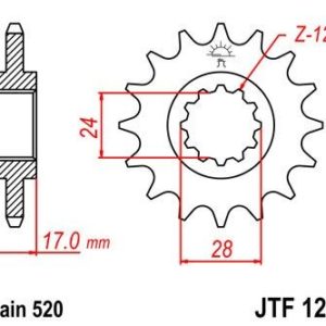 HONDA - Piñon JT 1295 de acero con 15 dientes -