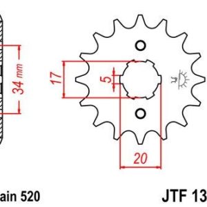 Piñon JT 1324 de acero con 12 dientes