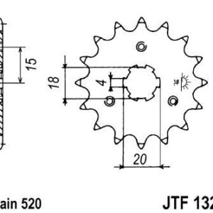 Piñon JT 1325 de acero con 11 dientes