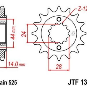 HONDA - Piñon JT 1372 de acero con 17 dientes -