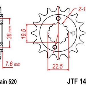 Piñón JT F1401 de acero con 13 dientes