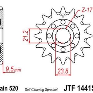 Piñon JT 1441SC  autolimpiable de acero con 13 dientes