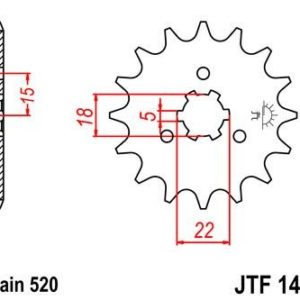 Piñon JT 1445 de acero con 11 dientes