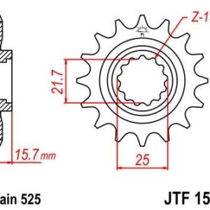 KAWASAKI - Piñon JT 1535 de acero con 15 dientes -