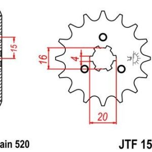 Piñon JT 1552 de acero con 11 dientes