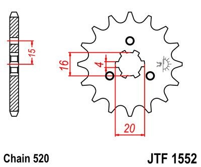 Piñon JT 1552 de acero con 11 dientes