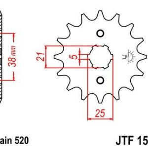 Piñon JT 1573 de acero con 13 dientes
