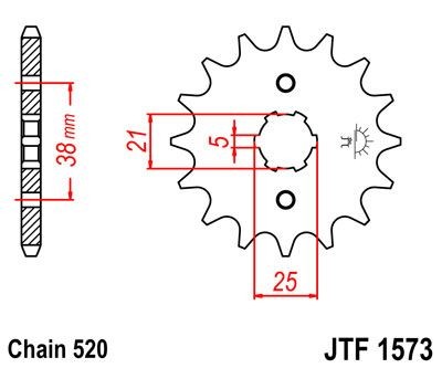 Piñon JT 1573 de acero con 13 dientes