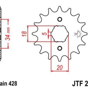 DERBI - Piñon JT 264 de acero con 17 dientes -