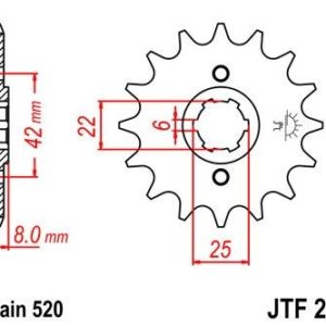 Piñon JT 281 de acero con 13 dientes