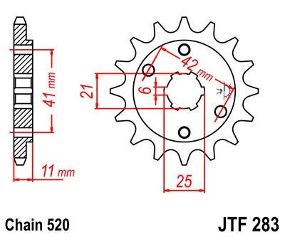 Piñon JT 283 de acero con 14 dientes