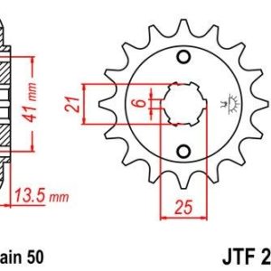 Piñon JT 286 de acero con 15 dientes