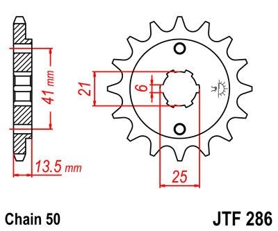 Piñon JT 286 de acero con 15 dientes