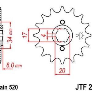 Piñon JT 287 de acero con 13 dientes