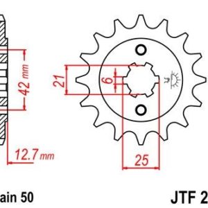 HONDA - Piñon JT 288 de acero con 17 dientes -