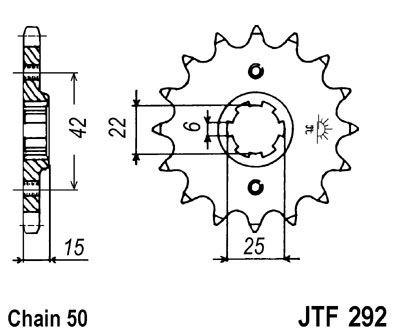 Piñon JT 292 de acero con 16 dientes