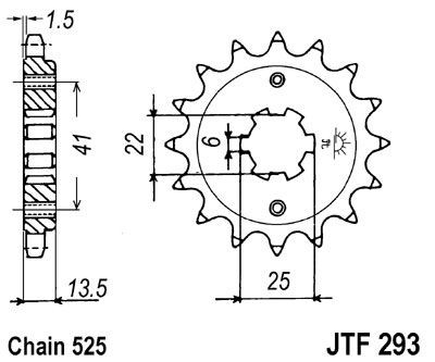 Piñon JT 293 de acero con 15 dientes