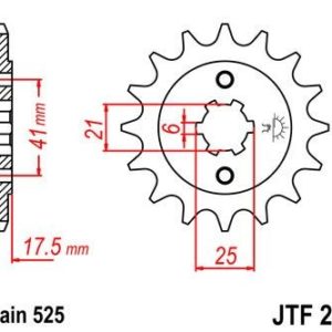 Piñon JT 294 de acero con 15 dientes