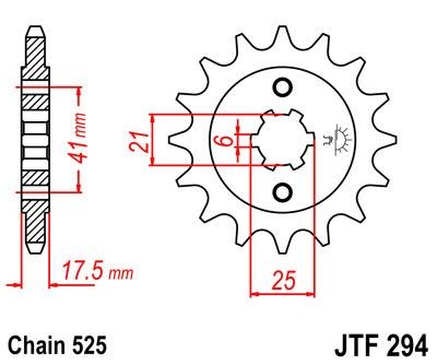 Piñon JT 294 de acero con 15 dientes