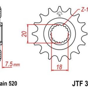 Piñon JT 326 de acero con 13 dientes