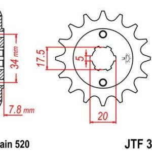 Piñon JT 327 de acero con 13 dientes