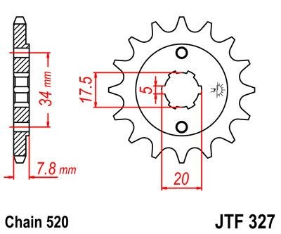 Piñon JT 327 de acero con 13 dientes