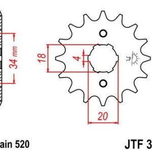 Piñón JT 328 de acero con 12 dientes