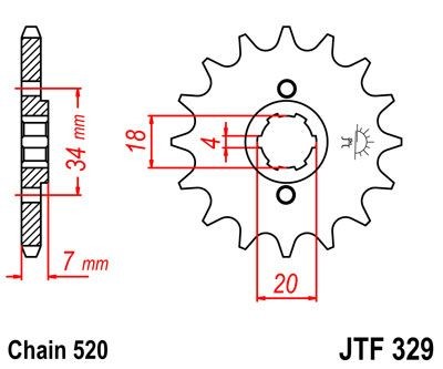 Piñon JT 329 de acero con 14 dientes