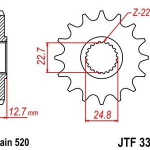 Piñon JT 3323 de acero con 24 dientes