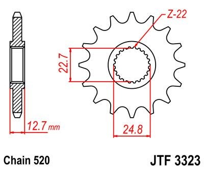 Piñon JT 3323 de acero con 24 dientes