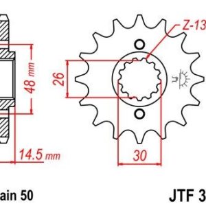 HONDA - Piñon JT 339 de acero con 16 dientes -