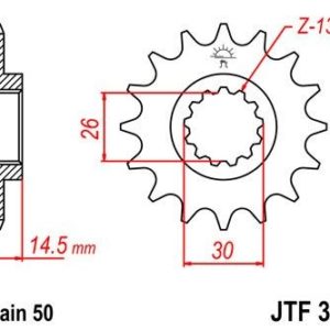 HONDA - Piñon JT 340 de acero con 18 dientes -