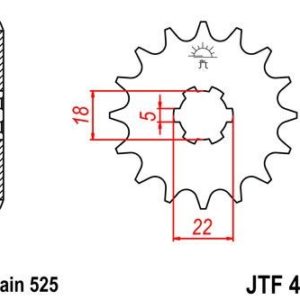 Piñon JT 419 de acero con 15 dientes
