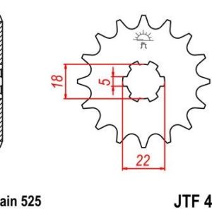 SUZUKI - Piñon JT 419 de acero con 15 dientes -